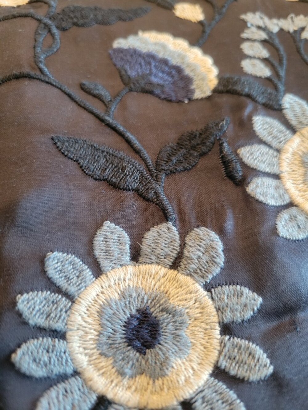 Sara Campbell Blue Embroidered Floral Bemberg Sheath Dress Made USA Sz 10 - Picture 2 of 7